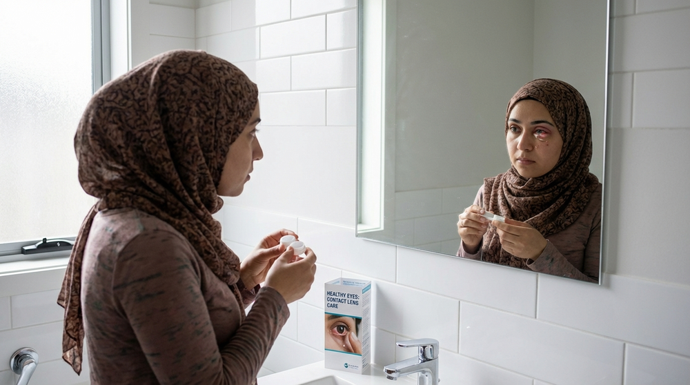 اینفوگرافی خطر عفونت‌های شدید چشمی در اثر استفاده نادرست از لنزهای تماسی